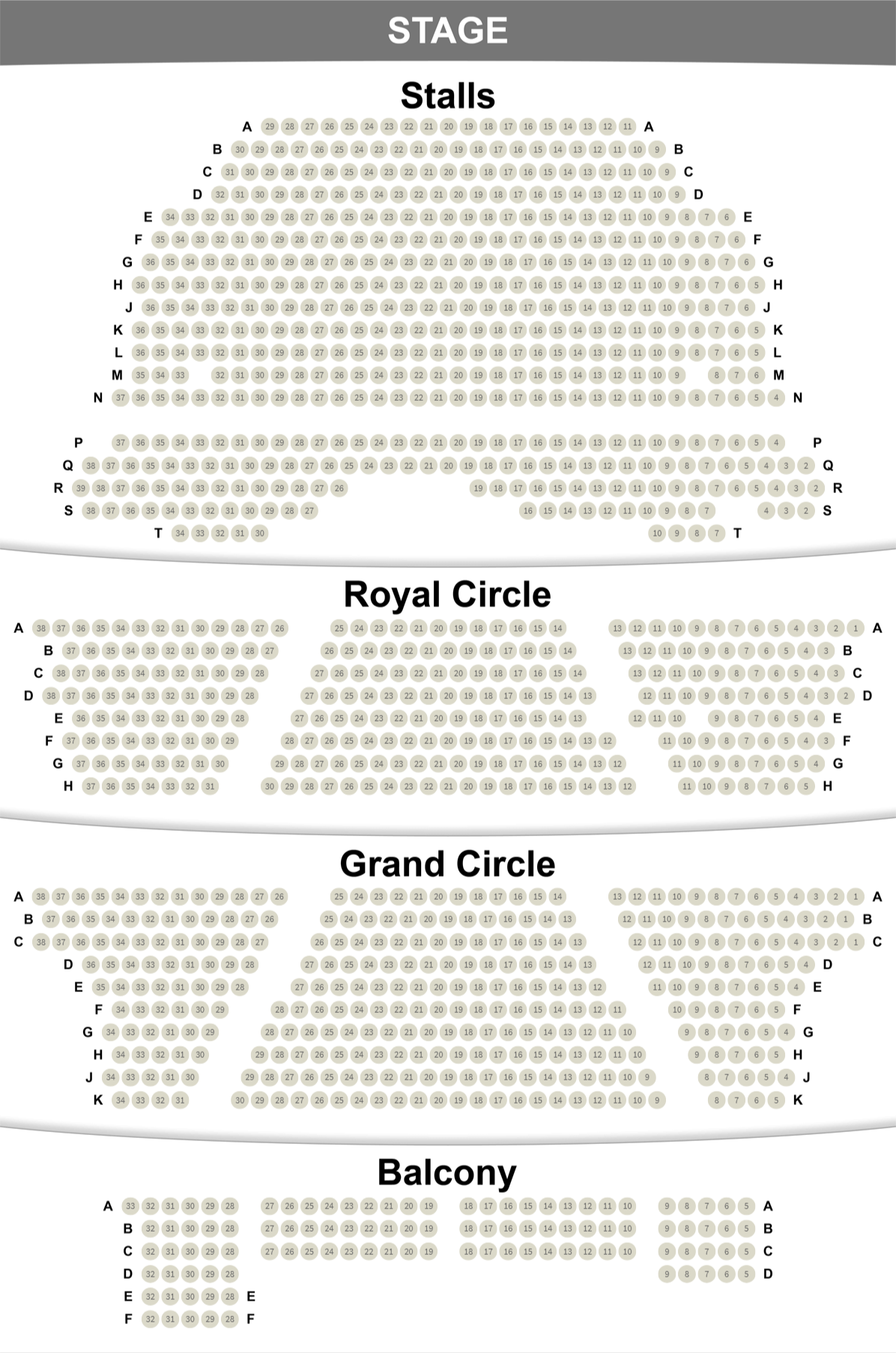 Her Majesty's Theatre seating plan